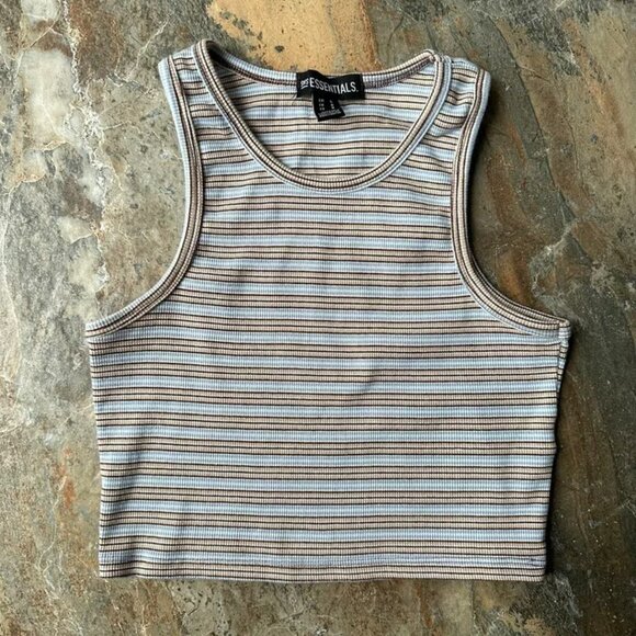 SWS ESSENTIALS Striped Crop Top Women's Size Large - Picture 1 of 3